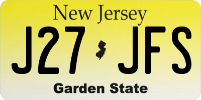 NJ license plate J27JFS