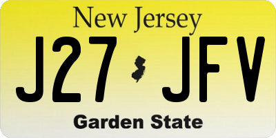 NJ license plate J27JFV