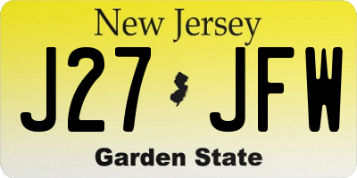 NJ license plate J27JFW