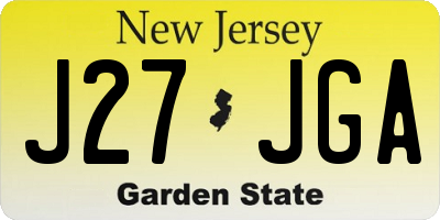 NJ license plate J27JGA