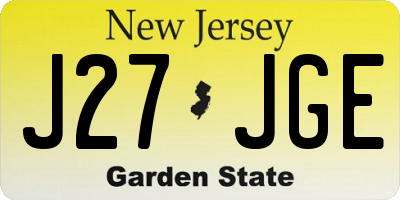 NJ license plate J27JGE