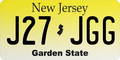 NJ license plate J27JGG