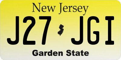 NJ license plate J27JGI