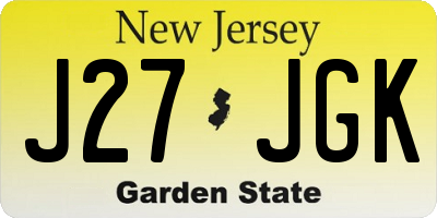 NJ license plate J27JGK