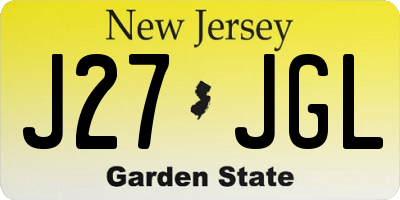 NJ license plate J27JGL