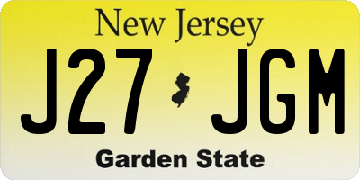 NJ license plate J27JGM