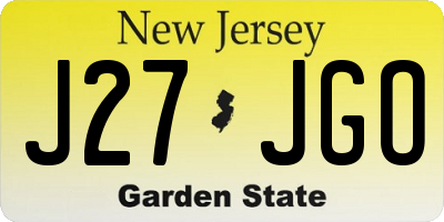 NJ license plate J27JGO