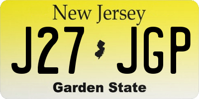 NJ license plate J27JGP