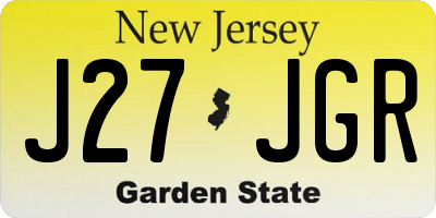NJ license plate J27JGR