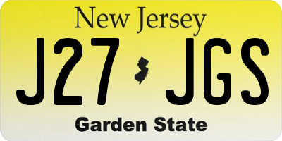 NJ license plate J27JGS