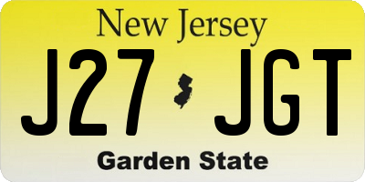 NJ license plate J27JGT