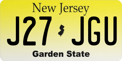 NJ license plate J27JGU