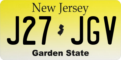 NJ license plate J27JGV