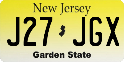 NJ license plate J27JGX