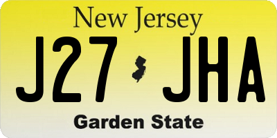 NJ license plate J27JHA