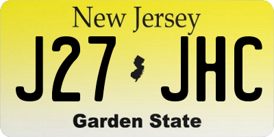NJ license plate J27JHC
