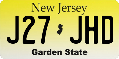 NJ license plate J27JHD