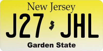 NJ license plate J27JHL
