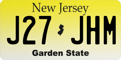 NJ license plate J27JHM