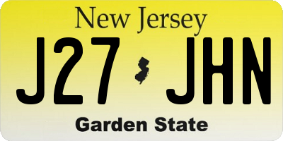 NJ license plate J27JHN