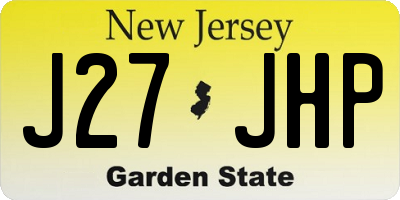 NJ license plate J27JHP