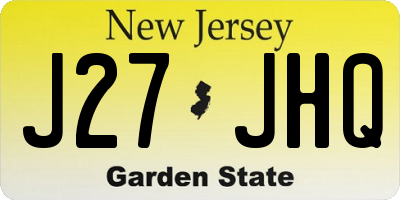 NJ license plate J27JHQ