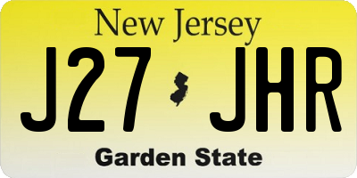 NJ license plate J27JHR