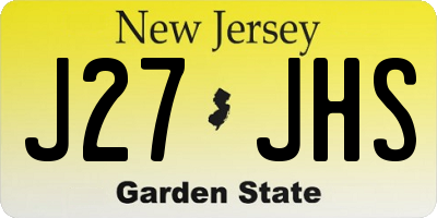 NJ license plate J27JHS