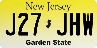 NJ license plate J27JHW