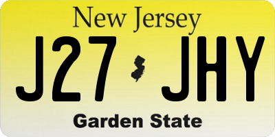 NJ license plate J27JHY
