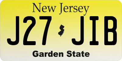 NJ license plate J27JIB