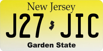 NJ license plate J27JIC