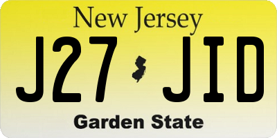 NJ license plate J27JID
