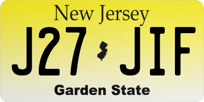 NJ license plate J27JIF