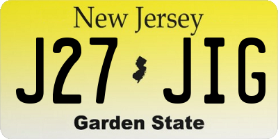 NJ license plate J27JIG