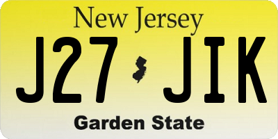 NJ license plate J27JIK
