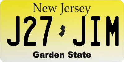 NJ license plate J27JIM