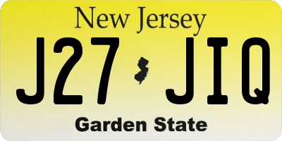 NJ license plate J27JIQ