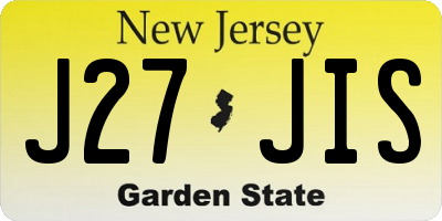 NJ license plate J27JIS