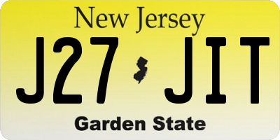 NJ license plate J27JIT