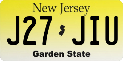 NJ license plate J27JIU