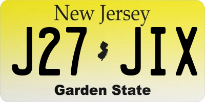 NJ license plate J27JIX