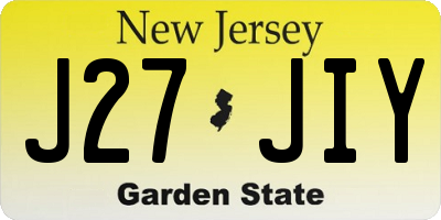 NJ license plate J27JIY