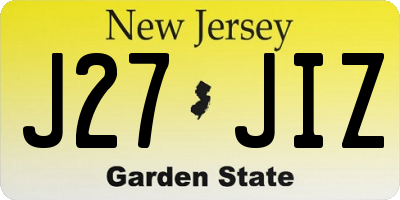 NJ license plate J27JIZ