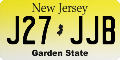 NJ license plate J27JJB