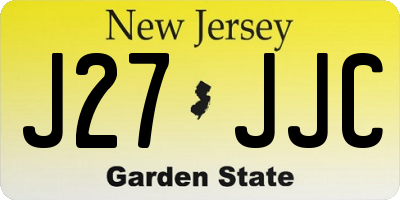 NJ license plate J27JJC