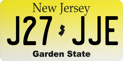 NJ license plate J27JJE