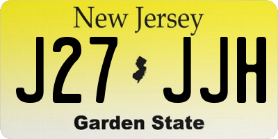 NJ license plate J27JJH