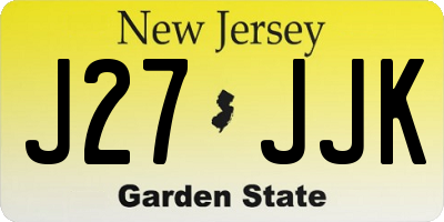NJ license plate J27JJK