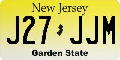 NJ license plate J27JJM